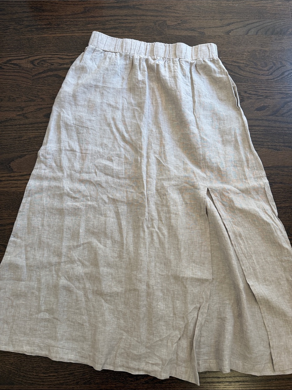 Quince Flax European Linen Maxi Skirt with Side Slit